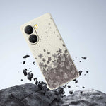 For Xiaomi Redmi Turbo 4 5G  /  Poco X7 Pro 5G Case Grey Flowers Pattern Printing Straight Edge TPU Phone Back Cover