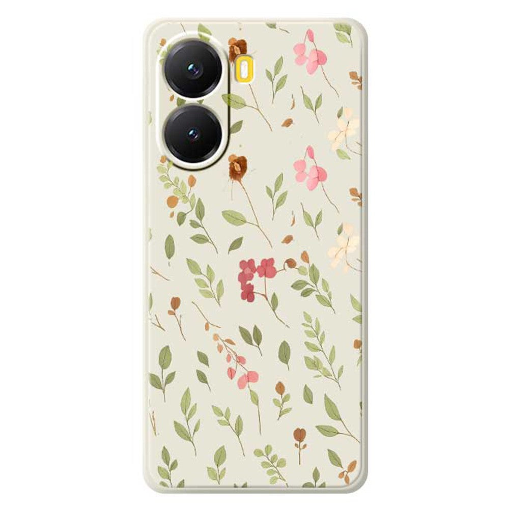 Xiaomi Redmi Turbo 4 5G / Poco X7 Pro 5G-skal Litet blommigt lövmönster tryck rak kant TPU-mobilbaksida
