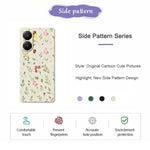 Xiaomi Redmi Turbo 4 5G / Poco X7 Pro 5G-skal Litet blommigt lövmönster tryck rak kant TPU-mobilbaksida