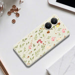 Xiaomi Redmi Turbo 4 5G / Poco X7 Pro 5G-skal Litet blommigt lövmönster tryck rak kant TPU-mobilbaksida