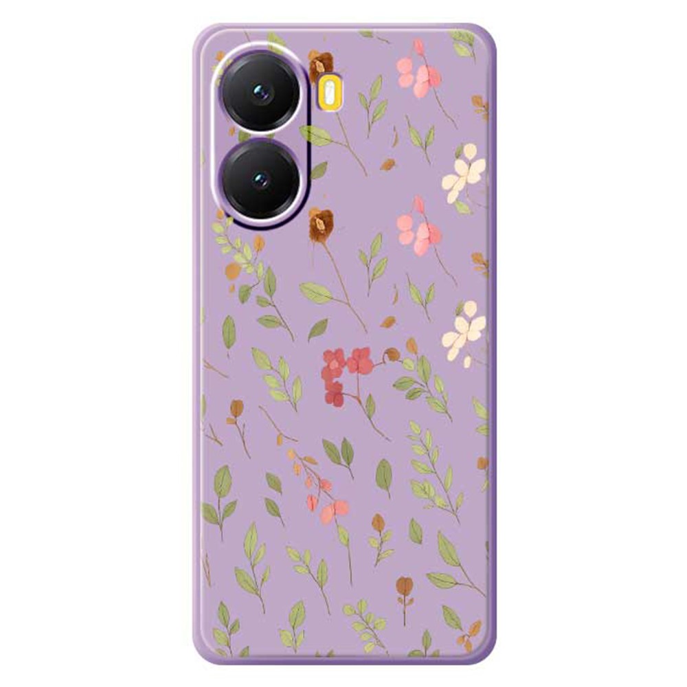 Xiaomi Redmi Turbo 4 5G / Poco X7 Pro 5G-skal Litet blommigt lövmönster tryck rak kant TPU-mobilbaksida