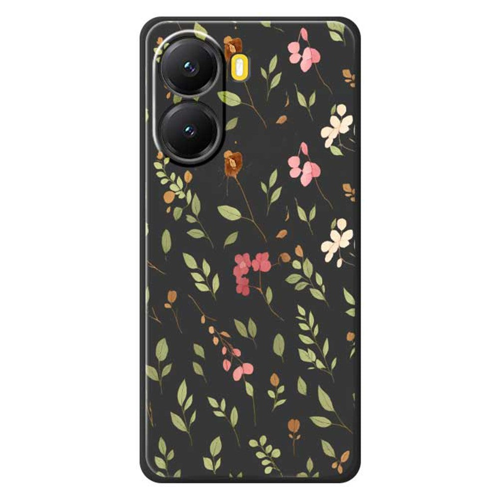 Xiaomi Redmi Turbo 4 5G / Poco X7 Pro 5G-skal Litet blommigt lövmönster tryck rak kant TPU-mobilbaksida