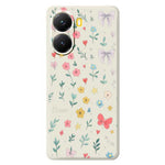 For Xiaomi Redmi Turbo 4 5G  /  Poco X7 Pro 5G Case Floral Bow Pattern Printing Straight Edge TPU Phone Back Cover