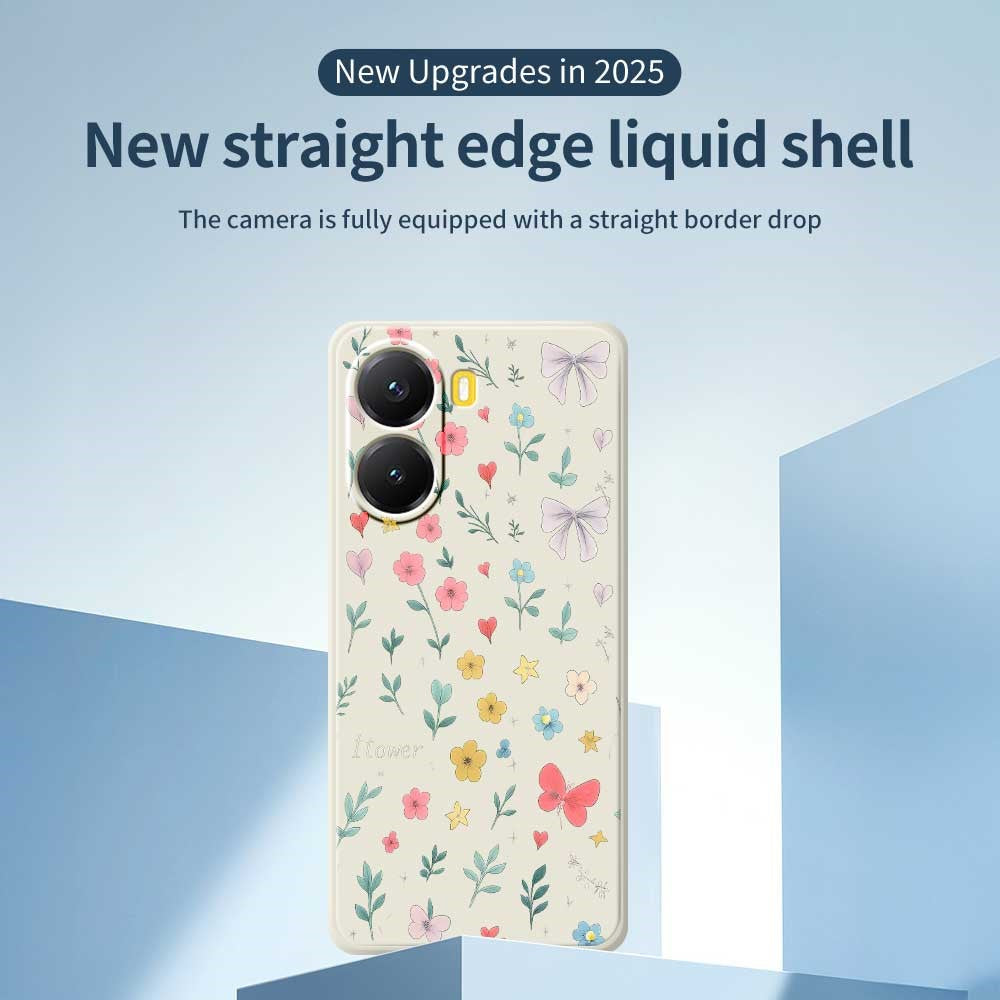 For Xiaomi Redmi Turbo 4 5G  /  Poco X7 Pro 5G Case Floral Bow Pattern Printing Straight Edge TPU Phone Back Cover