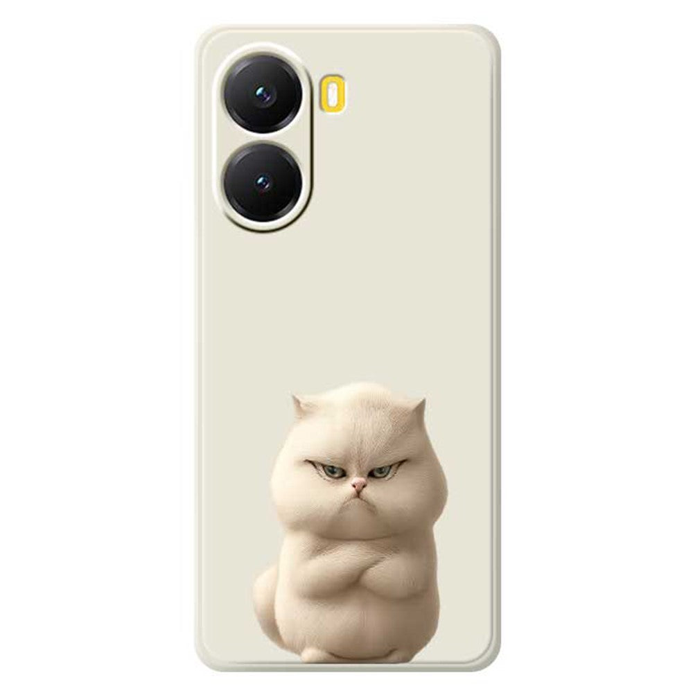 For Xiaomi Redmi Turbo 4 5G  /  Poco X7 Pro 5G Case Angry Cat Pattern Printing Straight Edge TPU Phone Back Cover