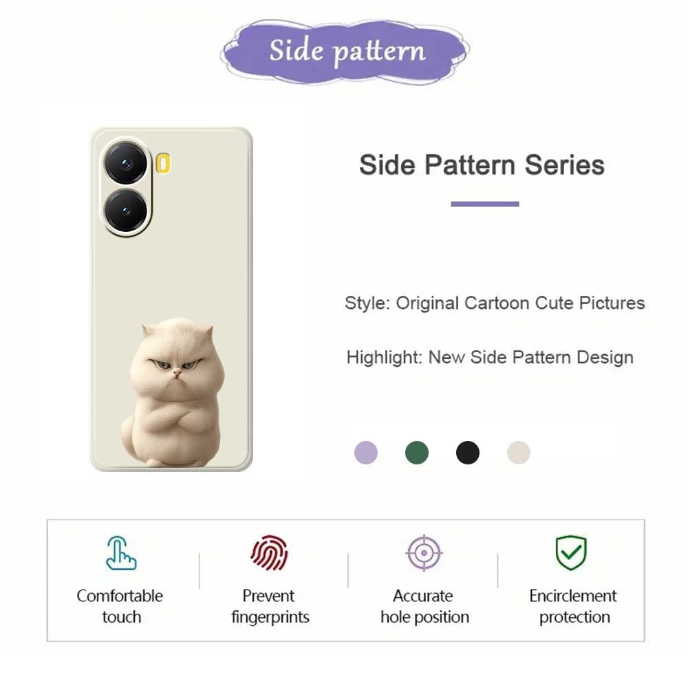 For Xiaomi Redmi Turbo 4 5G  /  Poco X7 Pro 5G Case Angry Cat Pattern Printing Straight Edge TPU Phone Back Cover