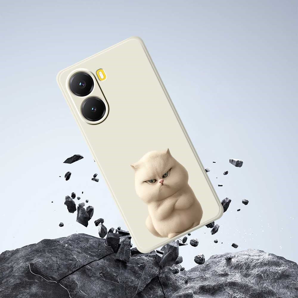 For Xiaomi Redmi Turbo 4 5G  /  Poco X7 Pro 5G Case Angry Cat Pattern Printing Straight Edge TPU Phone Back Cover