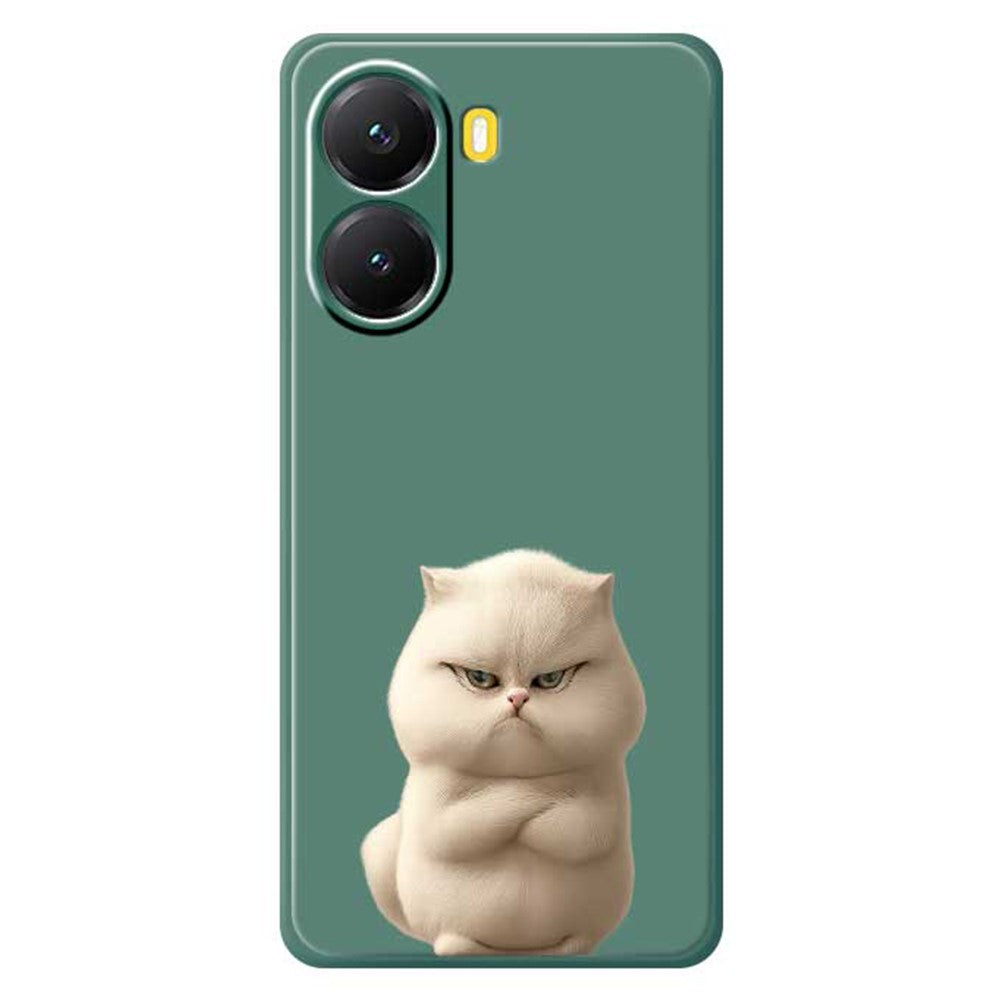 For Xiaomi Redmi Turbo 4 5G  /  Poco X7 Pro 5G Case Angry Cat Pattern Printing Straight Edge TPU Phone Back Cover
