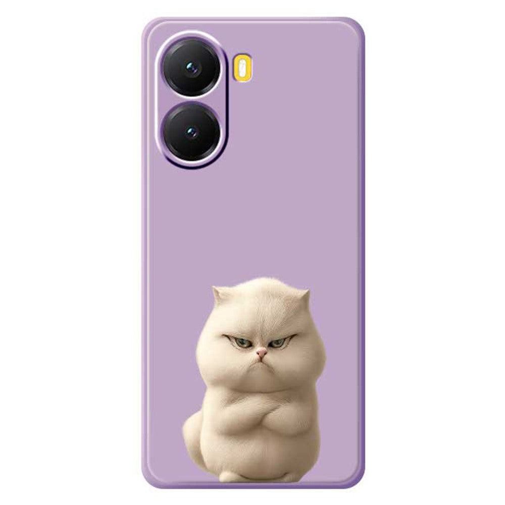 For Xiaomi Redmi Turbo 4 5G  /  Poco X7 Pro 5G Case Angry Cat Pattern Printing Straight Edge TPU Phone Back Cover
