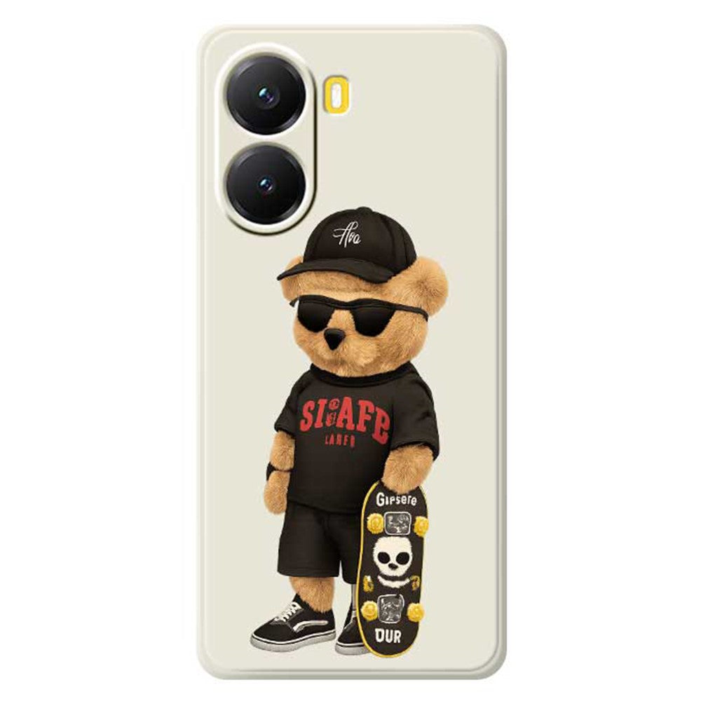 For Xiaomi Redmi Turbo 4 5G  /  Poco X7 Pro 5G Case Cool Bear Pattern Printing Straight Edge TPU Phone Back Cover