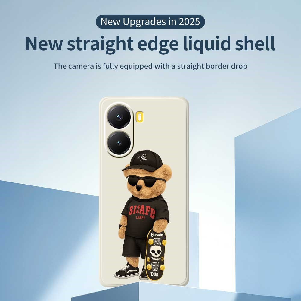 For Xiaomi Redmi Turbo 4 5G  /  Poco X7 Pro 5G Case Cool Bear Pattern Printing Straight Edge TPU Phone Back Cover