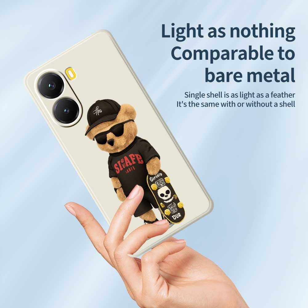 For Xiaomi Redmi Turbo 4 5G  /  Poco X7 Pro 5G Case Cool Bear Pattern Printing Straight Edge TPU Phone Back Cover