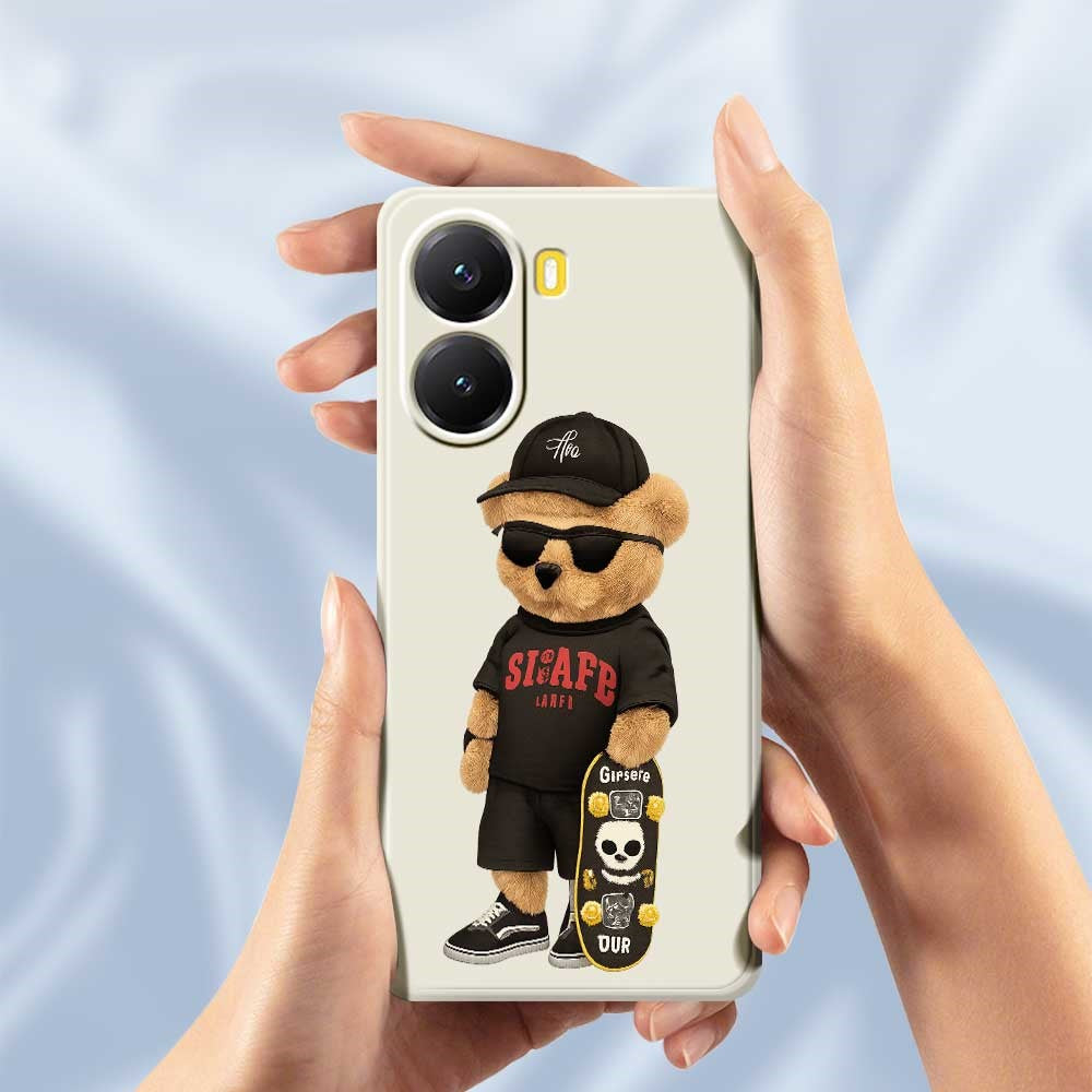 For Xiaomi Redmi Turbo 4 5G  /  Poco X7 Pro 5G Case Cool Bear Pattern Printing Straight Edge TPU Phone Back Cover