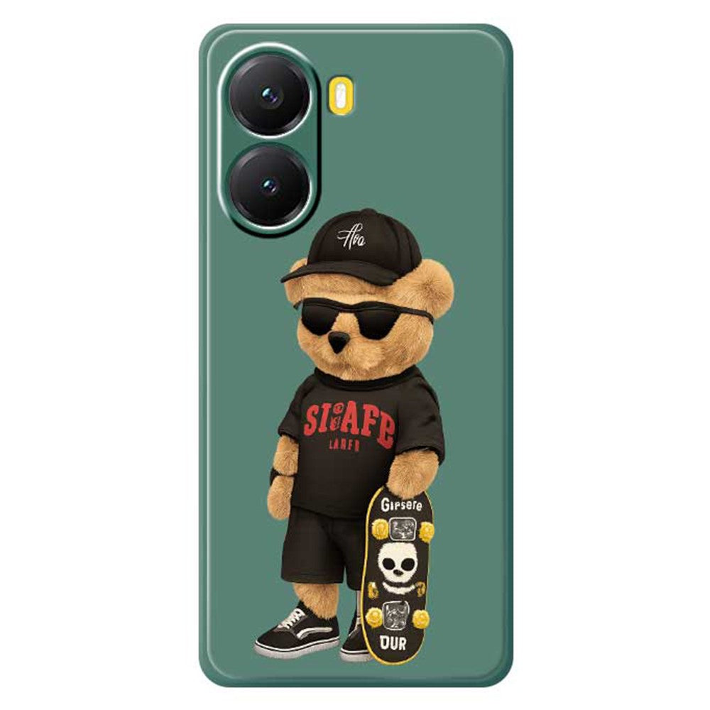 For Xiaomi Redmi Turbo 4 5G  /  Poco X7 Pro 5G Case Cool Bear Pattern Printing Straight Edge TPU Phone Back Cover