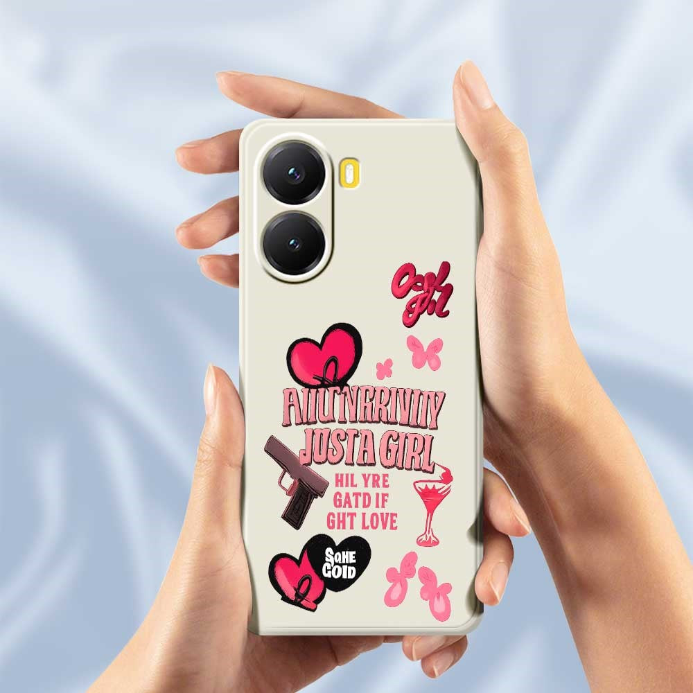 For Xiaomi Redmi Turbo 4 5G  /  Poco X7 Pro 5G Case Pink Elements Pattern Printing Straight Edge TPU Phone Back Cover