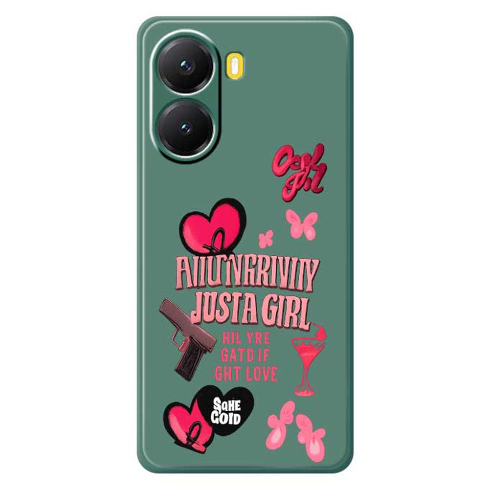 For Xiaomi Redmi Turbo 4 5G  /  Poco X7 Pro 5G Case Pink Elements Pattern Printing Straight Edge TPU Phone Back Cover