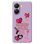 For Xiaomi Redmi Turbo 4 5G  /  Poco X7 Pro 5G Case Pink Elements Pattern Printing Straight Edge TPU Phone Back Cover