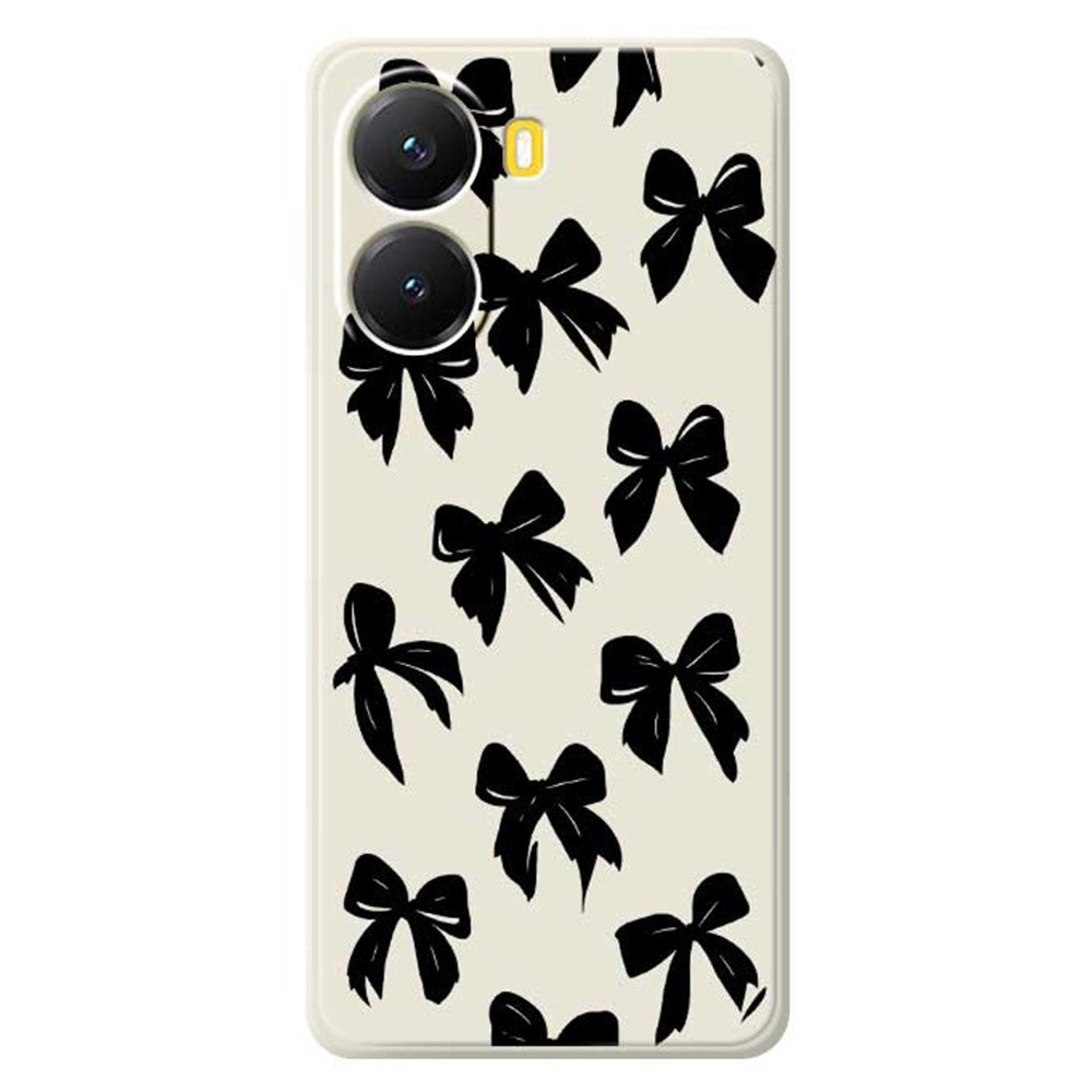 For Xiaomi Redmi Turbo 4 5G  /  Poco X7 Pro 5G Case Black Bow Pattern Printing Straight Edge TPU Phone Back Cover