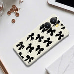 For Xiaomi Redmi Turbo 4 5G  /  Poco X7 Pro 5G Case Black Bow Pattern Printing Straight Edge TPU Phone Back Cover