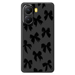 For Xiaomi Redmi Turbo 4 5G  /  Poco X7 Pro 5G Case Black Bow Pattern Printing Straight Edge TPU Phone Back Cover