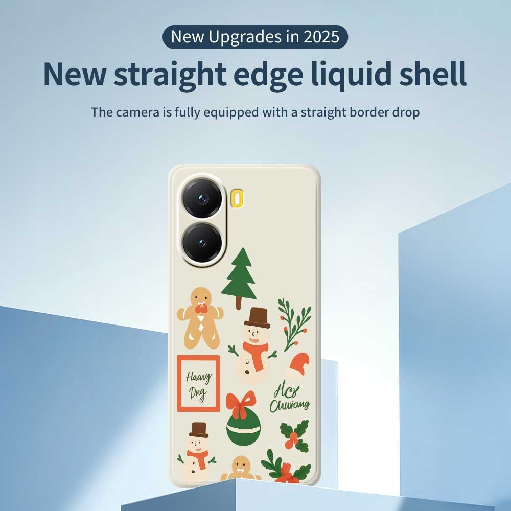 For Xiaomi Redmi Turbo 4 5G  /  Poco X7 Pro 5G Case Christmas Snowman Pattern Printing Straight Edge TPU Phone Back Cover