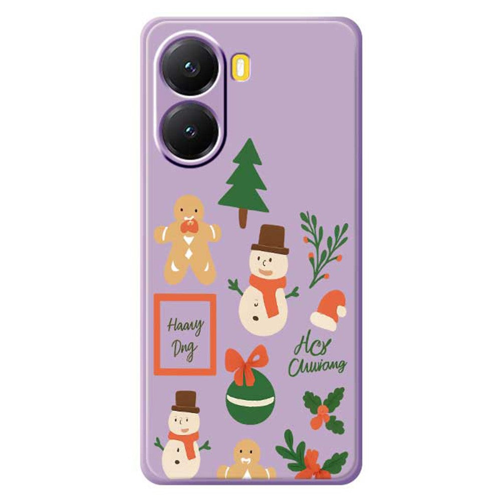 For Xiaomi Redmi Turbo 4 5G  /  Poco X7 Pro 5G Case Christmas Snowman Pattern Printing Straight Edge TPU Phone Back Cover