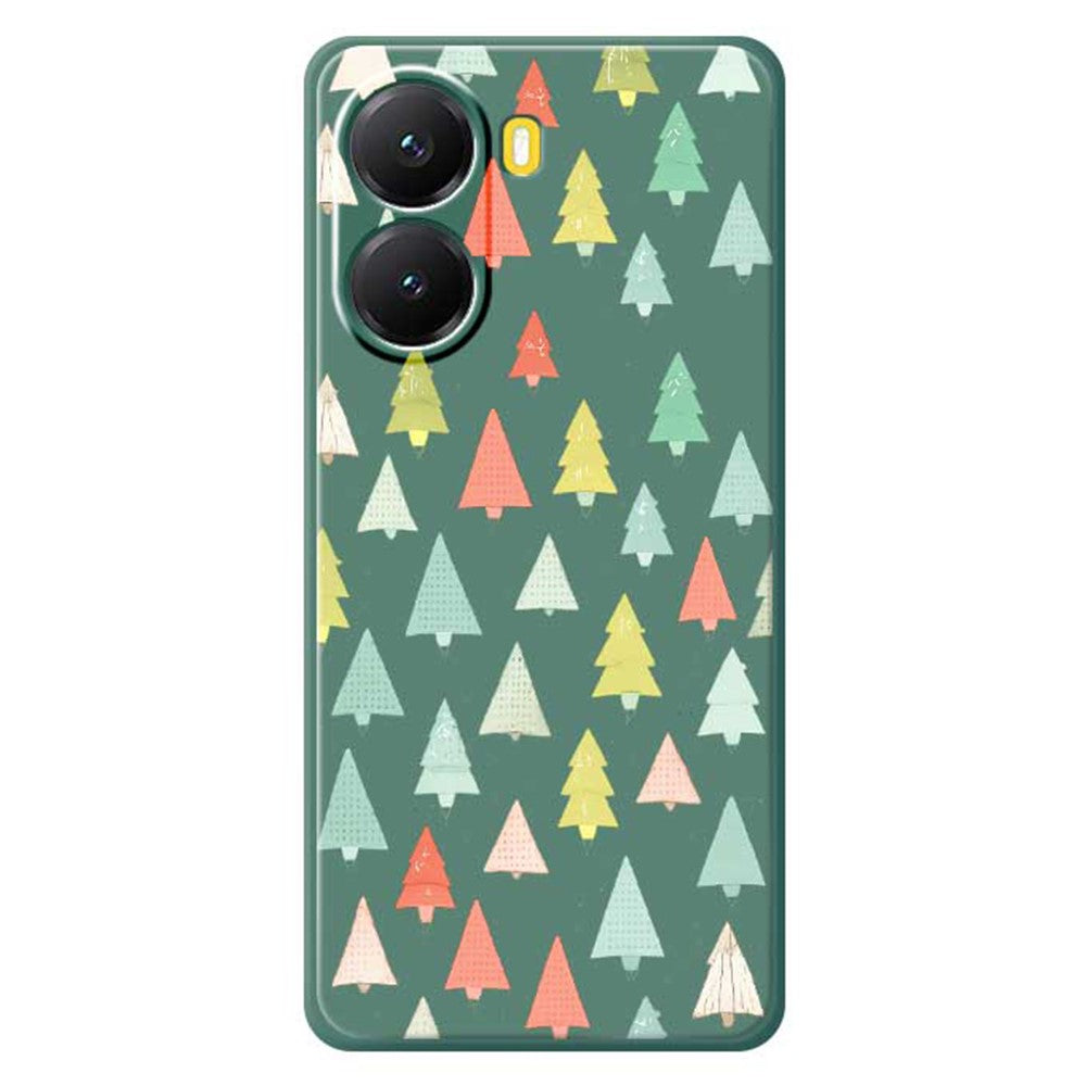For Xiaomi Redmi Turbo 4 5G  /  Poco X7 Pro 5G Case Colorful Trees Pattern Printing Straight Edge TPU Phone Back Cover