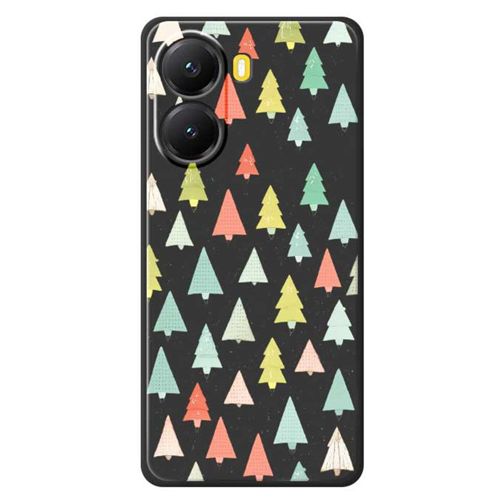 For Xiaomi Redmi Turbo 4 5G  /  Poco X7 Pro 5G Case Colorful Trees Pattern Printing Straight Edge TPU Phone Back Cover
