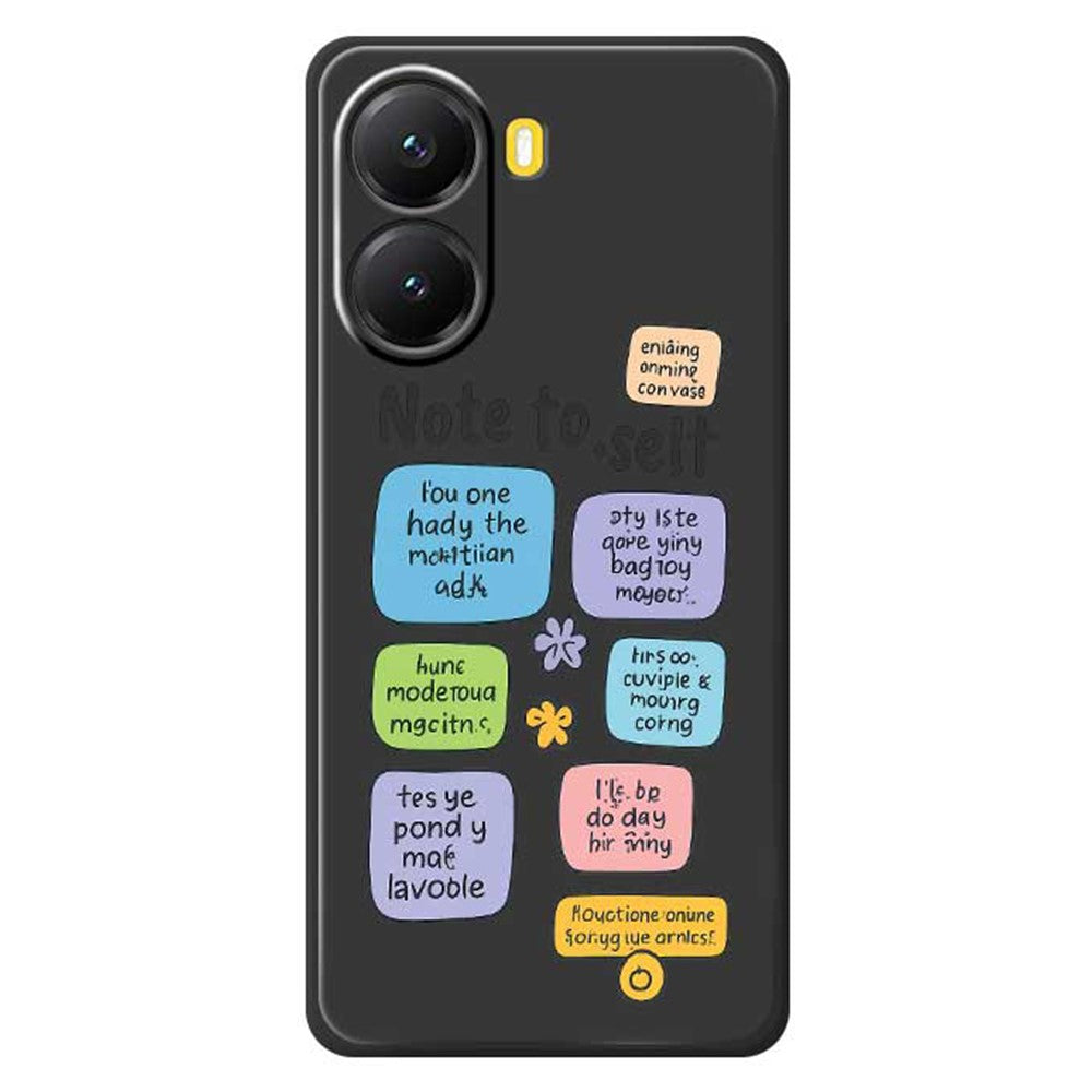 For Xiaomi Redmi Turbo 4 5G  /  Poco X7 Pro 5G Case Colored Sticky Notes Pattern Printing Straight Edge TPU Phone Back Cover