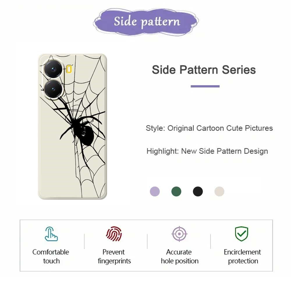 For Xiaomi Redmi Turbo 4 5G  /  Poco X7 Pro 5G Case Spider Pattern Printing Straight Edge TPU Phone Back Cover