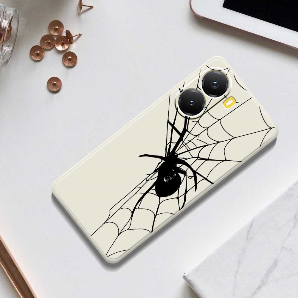For Xiaomi Redmi Turbo 4 5G  /  Poco X7 Pro 5G Case Spider Pattern Printing Straight Edge TPU Phone Back Cover