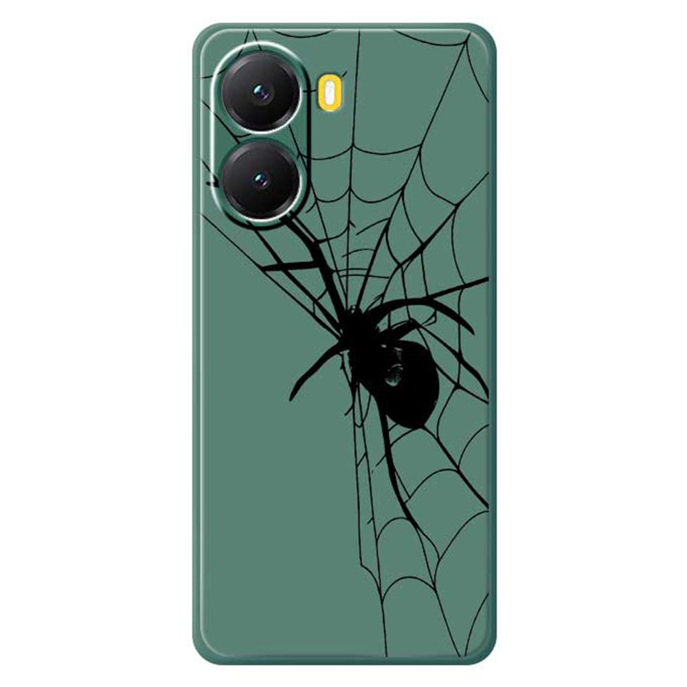 For Xiaomi Redmi Turbo 4 5G  /  Poco X7 Pro 5G Case Spider Pattern Printing Straight Edge TPU Phone Back Cover