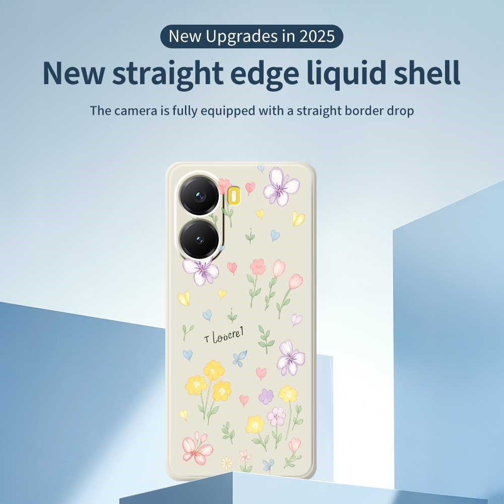 For Xiaomi Redmi Turbo 4 5G  /  Poco X7 Pro 5G Case Small Flowers Pattern Printing Straight Edge TPU Phone Back Cover