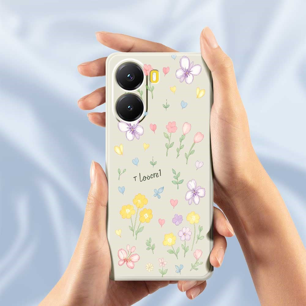 For Xiaomi Redmi Turbo 4 5G  /  Poco X7 Pro 5G Case Small Flowers Pattern Printing Straight Edge TPU Phone Back Cover