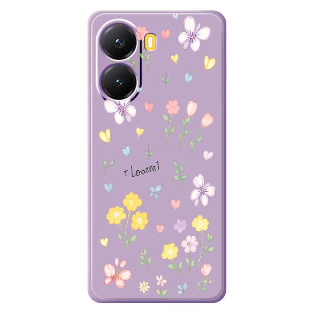 For Xiaomi Redmi Turbo 4 5G  /  Poco X7 Pro 5G Case Small Flowers Pattern Printing Straight Edge TPU Phone Back Cover