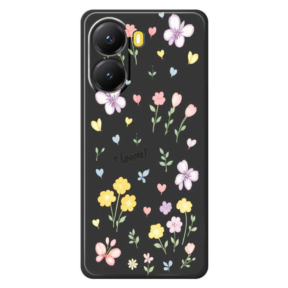 For Xiaomi Redmi Turbo 4 5G  /  Poco X7 Pro 5G Case Small Flowers Pattern Printing Straight Edge TPU Phone Back Cover