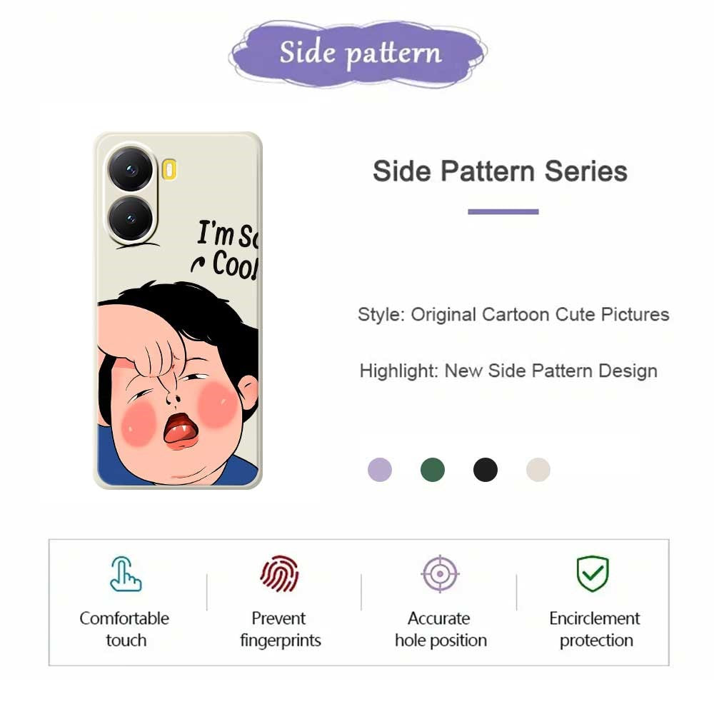 For Xiaomi Redmi Turbo 4 5G  /  Poco X7 Pro 5G Case Make Faces Kid Pattern Printing Straight Edge TPU Phone Back Cover