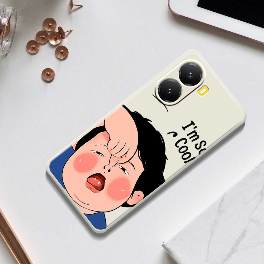 For Xiaomi Redmi Turbo 4 5G  /  Poco X7 Pro 5G Case Make Faces Kid Pattern Printing Straight Edge TPU Phone Back Cover
