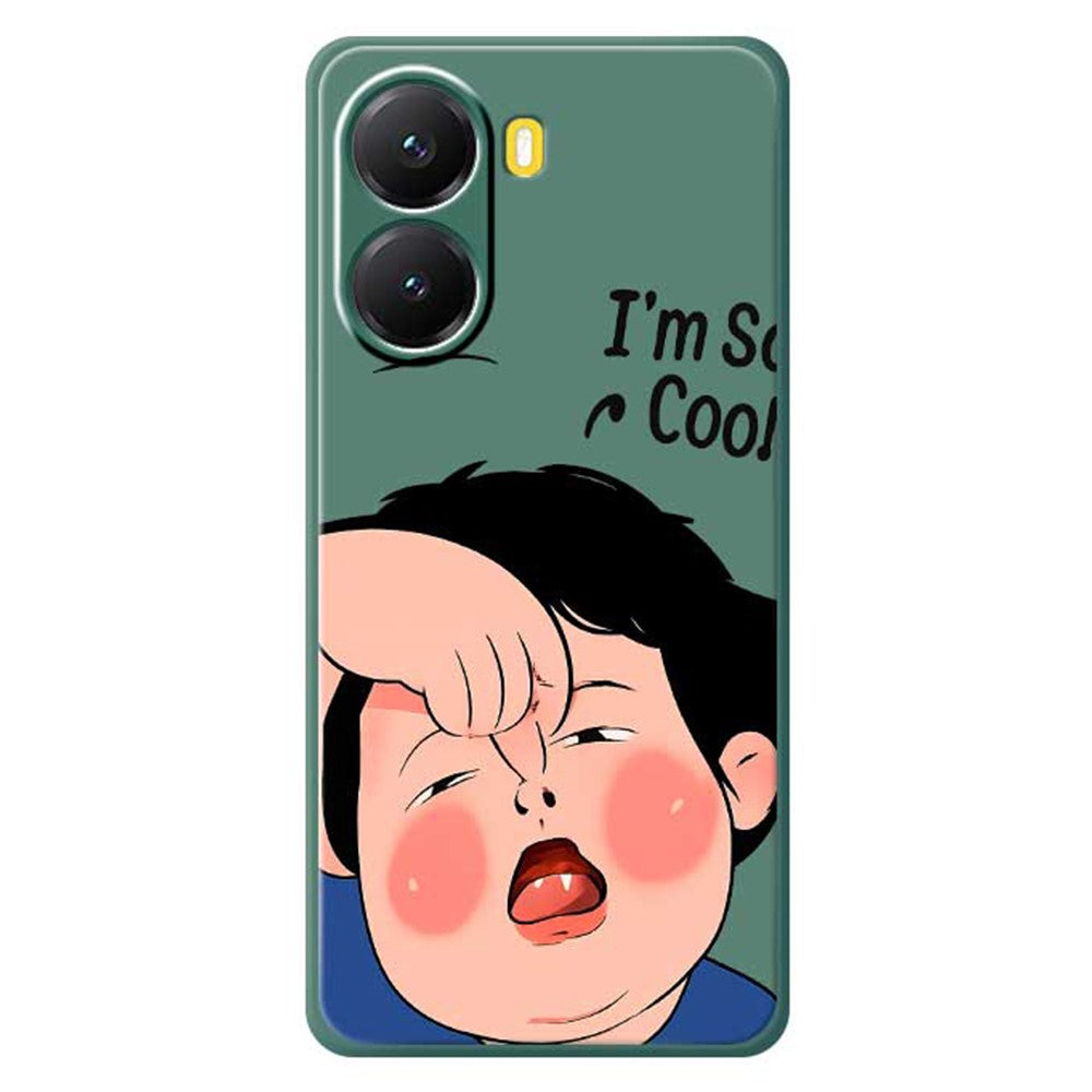 For Xiaomi Redmi Turbo 4 5G  /  Poco X7 Pro 5G Case Make Faces Kid Pattern Printing Straight Edge TPU Phone Back Cover