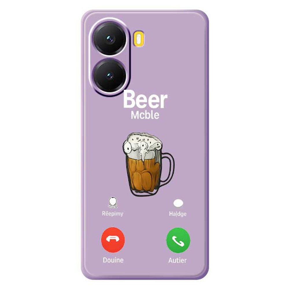 For Xiaomi Redmi Turbo 4 5G  /  Poco X7 Pro 5G Case Beer Pattern Printing Straight Edge TPU Phone Back Cover