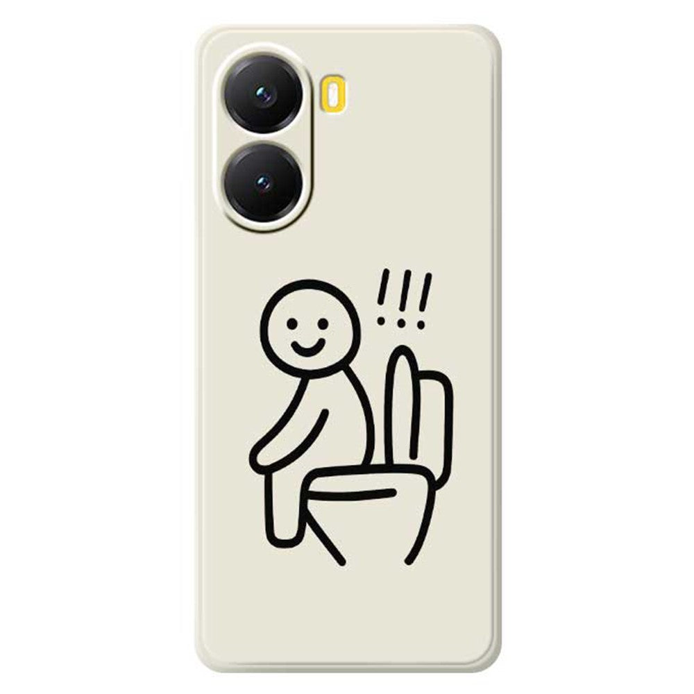 For Xiaomi Redmi Turbo 4 5G  /  Poco X7 Pro 5G Case Stickman Toilet Pattern Printing Straight Edge TPU Phone Back Cover