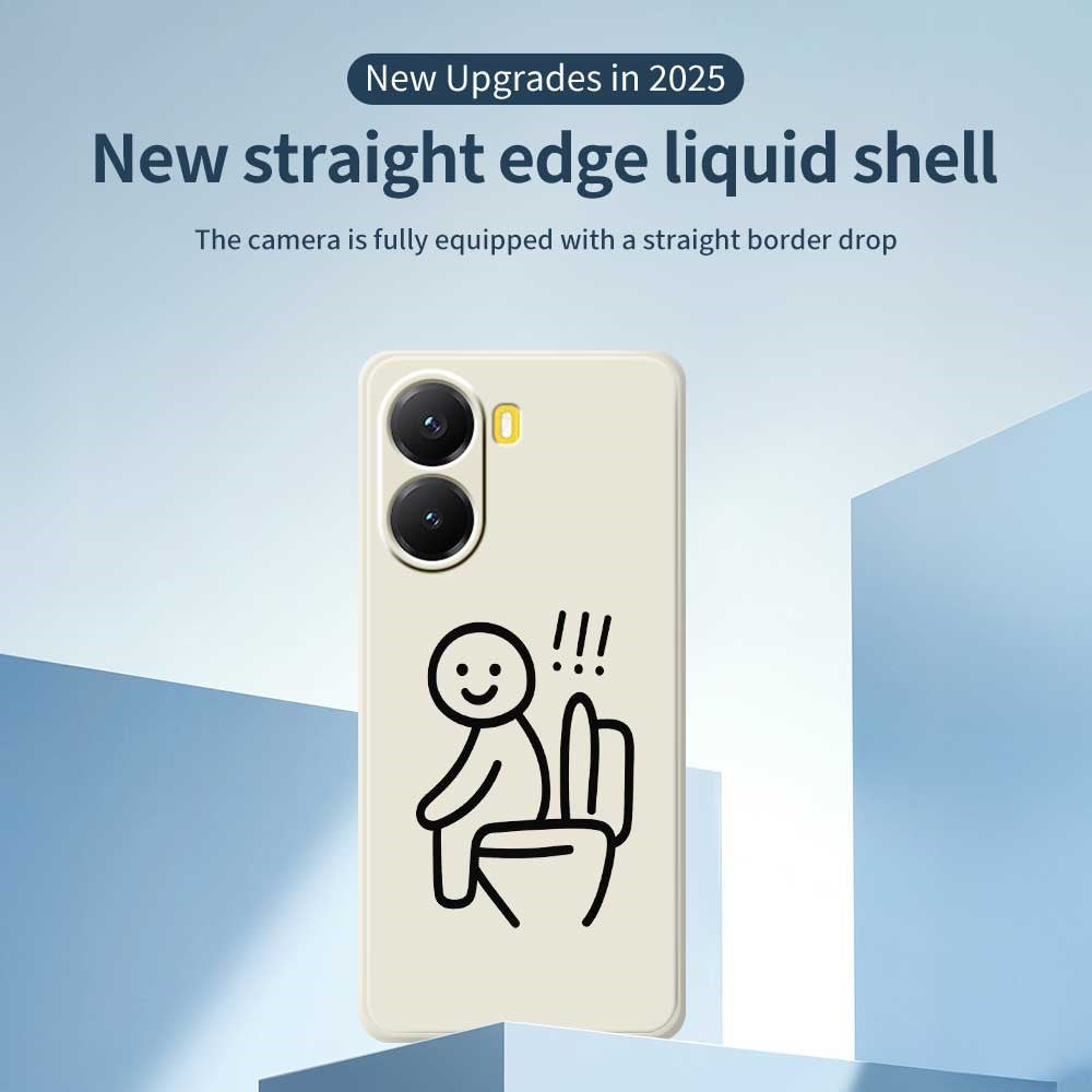 For Xiaomi Redmi Turbo 4 5G  /  Poco X7 Pro 5G Case Stickman Toilet Pattern Printing Straight Edge TPU Phone Back Cover