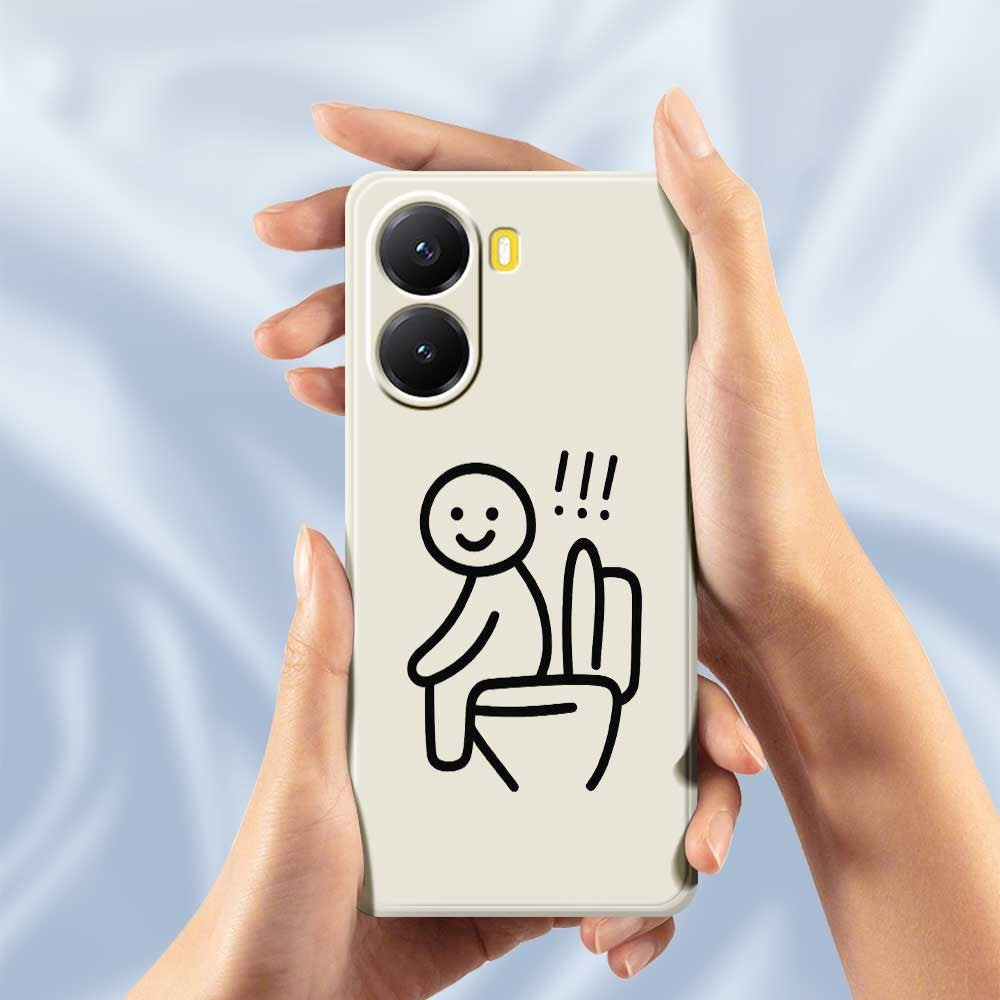 For Xiaomi Redmi Turbo 4 5G  /  Poco X7 Pro 5G Case Stickman Toilet Pattern Printing Straight Edge TPU Phone Back Cover