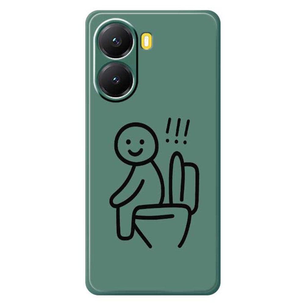 For Xiaomi Redmi Turbo 4 5G  /  Poco X7 Pro 5G Case Stickman Toilet Pattern Printing Straight Edge TPU Phone Back Cover