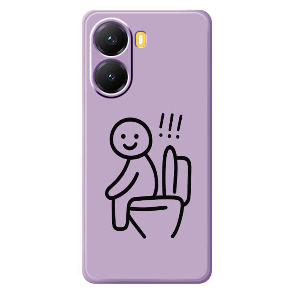 For Xiaomi Redmi Turbo 4 5G  /  Poco X7 Pro 5G Case Stickman Toilet Pattern Printing Straight Edge TPU Phone Back Cover