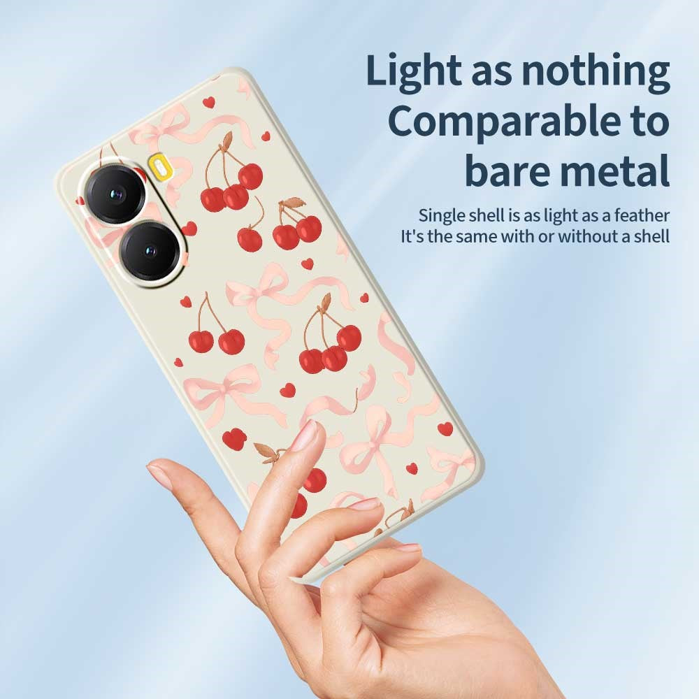 For Xiaomi Redmi Turbo 4 5G  /  Poco X7 Pro 5G Case Big Bow Cherry Pattern Printing Straight Edge TPU Phone Back Cover