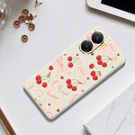 For Xiaomi Redmi Turbo 4 5G  /  Poco X7 Pro 5G Case Big Bow Cherry Pattern Printing Straight Edge TPU Phone Back Cover