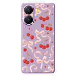 For Xiaomi Redmi Turbo 4 5G  /  Poco X7 Pro 5G Case Big Bow Cherry Pattern Printing Straight Edge TPU Phone Back Cover