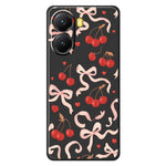 For Xiaomi Redmi Turbo 4 5G  /  Poco X7 Pro 5G Case Big Bow Cherry Pattern Printing Straight Edge TPU Phone Back Cover