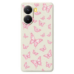 For Xiaomi Redmi Turbo 4 5G  /  Poco X7 Pro 5G Case Pink Butterflies Pattern Printing Straight Edge TPU Phone Back Cover